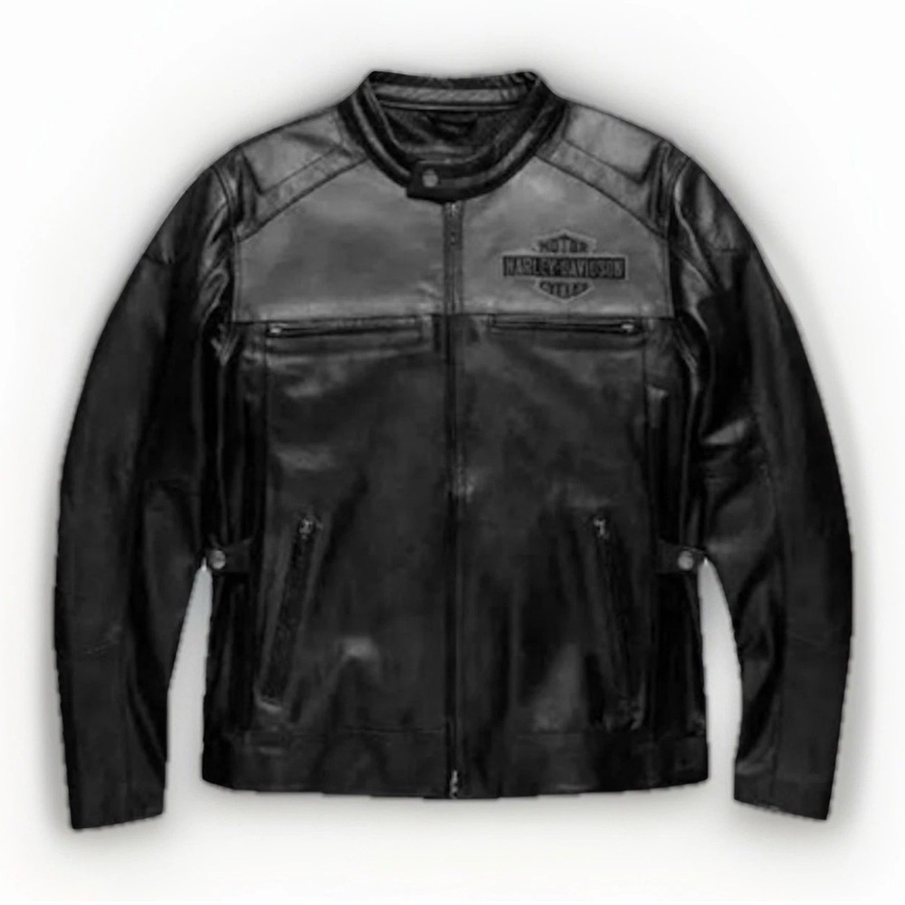 Harley-Davidson Men's Black Leather Bomber Jacket